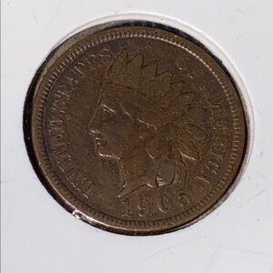Antique 1905 Indian Head One Cent Copper USA